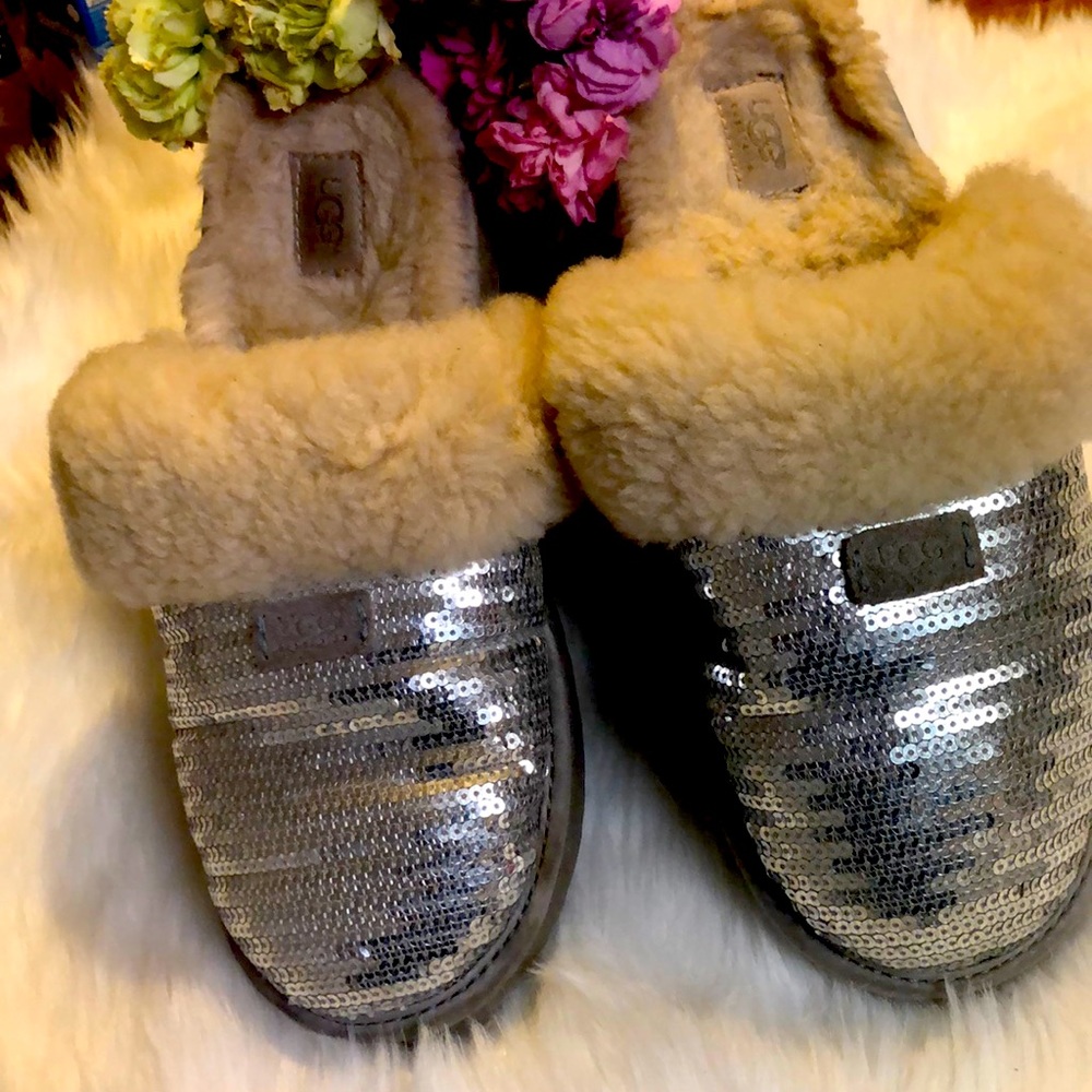 Sequined UGG “coquette” slip ons
